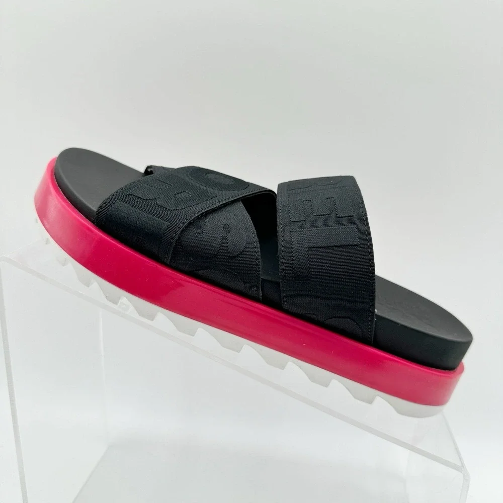 Women's Sorel Roaming Sport Slide Sandals Black Pink Size 6 T3
